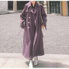 Double Breasted Plain Long Coat