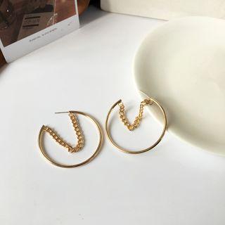 Chained Open Hoop Earring