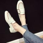 Low-heel Contrast Trim Loafers