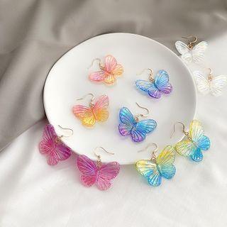 Gradient Alloy Butterfly Dangle Earring