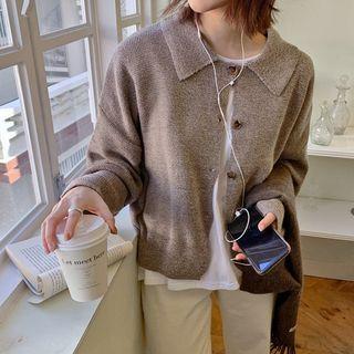Collared Boxy-fit Cardigan