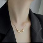 Cube Pendant Alloy Necklace My30248 - Gold - One Size