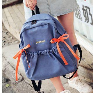 Striped Bow Accent Backpack