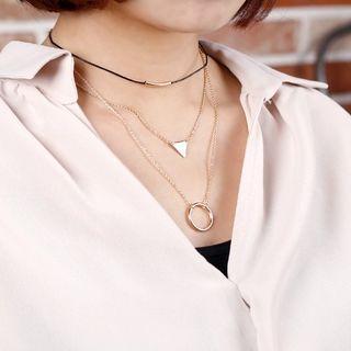 Geometric Layered Necklace