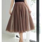 Mesh Midi Skirt Brown - One Size