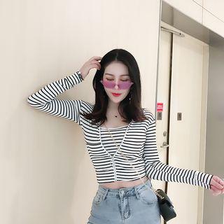Set: Cropped Camisole Top + Cropped Zip Hoodie
