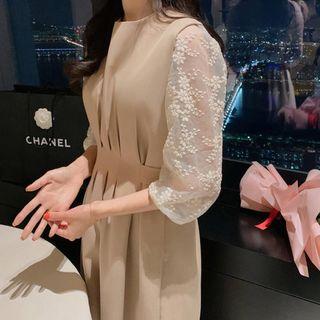 Plain Blouse / Lace Blouse / Midi Pinafore Dress