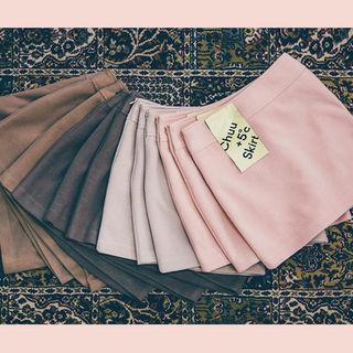 Zip-side Brushed-fleece Mini Skirt