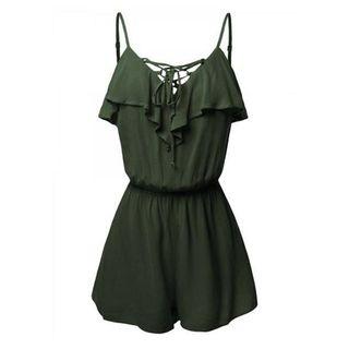 Lace Up Spaghetti Strap Playsuit