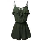 Lace Up Spaghetti Strap Playsuit