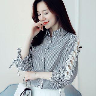 Faux-pearl Detail 3/4-sleeve Shirt