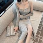 Set: Midi Sheath Tank Dress + Jacket