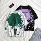 Elbow-sleeve Paint Splatter T-shirt