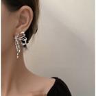 Bow Rhinestone Alloy Fringed Earring 1 Pair - Earring - Butterfly - Silver - Silver - One Size
