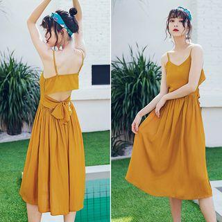 Lace-up Back Spaghetti Strap Dress