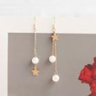 Non-matching Faux Crystal Alloy Star Dangle Earring