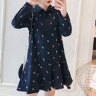 Long-sleeve Horse Print A-line Mini Dress