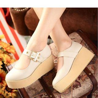 Platform Wedge Mary Jane Shoes