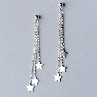 S925 Silver Star Tassel Drop Earrings
