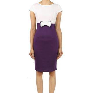 Bow Short-sleeve Panel Dress