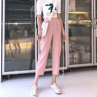 Short Sleeve Printed Tee / Cropped Pants