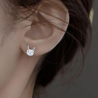 Rhinestone Deer Horn Stud Earring