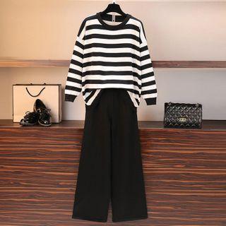 Set: Long-sleeve Striped T-shirt + Pants