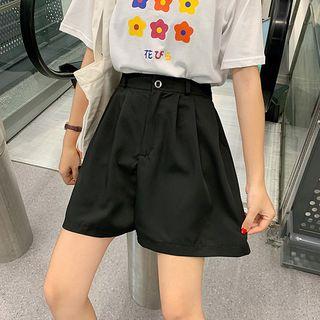 High-waist Wide-leg Dress Shorts