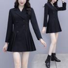 Double Breasted Pleated Mini Dress