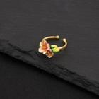 Flower Alloy Open Ring 1 Pc - Gold - One Size