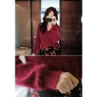 V-neck Angora Wool Blend Sweater