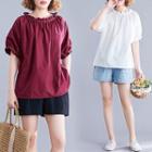 Frilled Trim Short-sleeve T-shirt