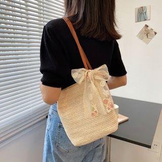 Bow Braided Tote Bag