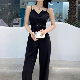 Spaghetti Strap Open-placket Jumpsuit