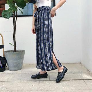 Pattern Loose-fit Wide-leg Pants
