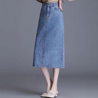 Midi Pencil Denim Skirt