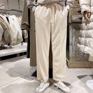 Drawcord-waist Straight Pants