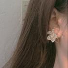 Faux Crystal Flower Earring 1 Pair - Earring - Silver - One Size