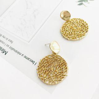 Alloy Disc Dangle Earring 925 Silver - One Size