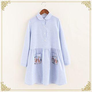 Peter-pan Collar Embroidered Dress