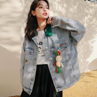 Pocket Detail Denim Jacket / Rabbit Charm / Set