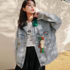 Pocket Detail Denim Jacket / Rabbit Charm / Set