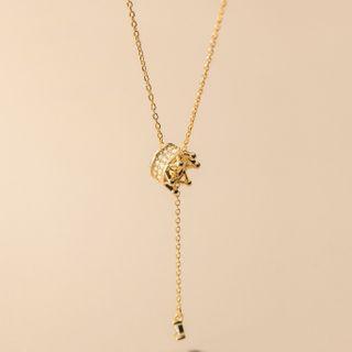 Crown Rhinestone Pendant Sterling Silver Necklace