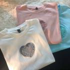 Short-sleeve Heart Patch T-shirt