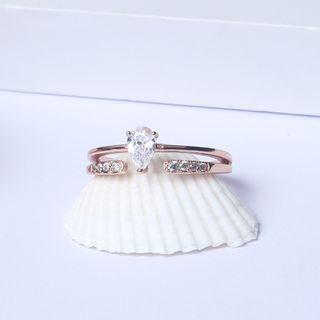 Silver Plated Rhinestone Accent Ring