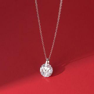 Fox Rhinestone Pendant Sterling Silver Necklace Silver - One Size