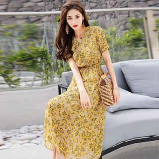 Short-sleeve Floral Sundress