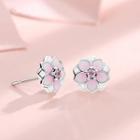 Sterling Silver Flower Stud Earring 1 Pair - Silver - One Size