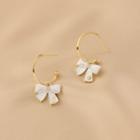 Bow Alloy Dangle Earring 1 Pair - Gold - One Size