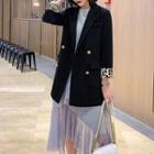 Double-breasted Leopard-panel Blazer
